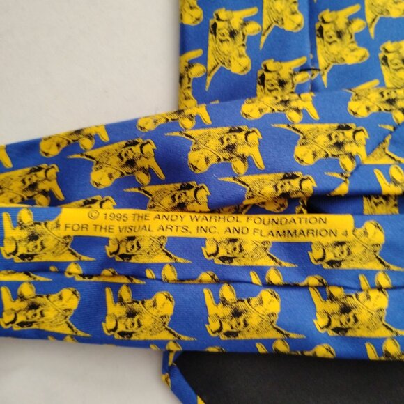 ❤️ANDY WARHOL France Hand Made Cow Art 100% Silk Neck Tie Flammarion 4 - Picture 5 of 5